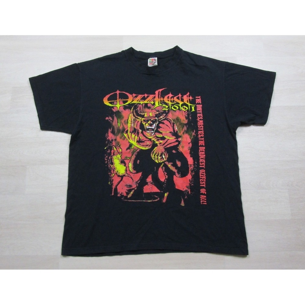 Vintage 2001 Ozzfest T-Shirt (XL) Ozzy Osbourne Black Sabbath Nu Metal Rock Y2K
